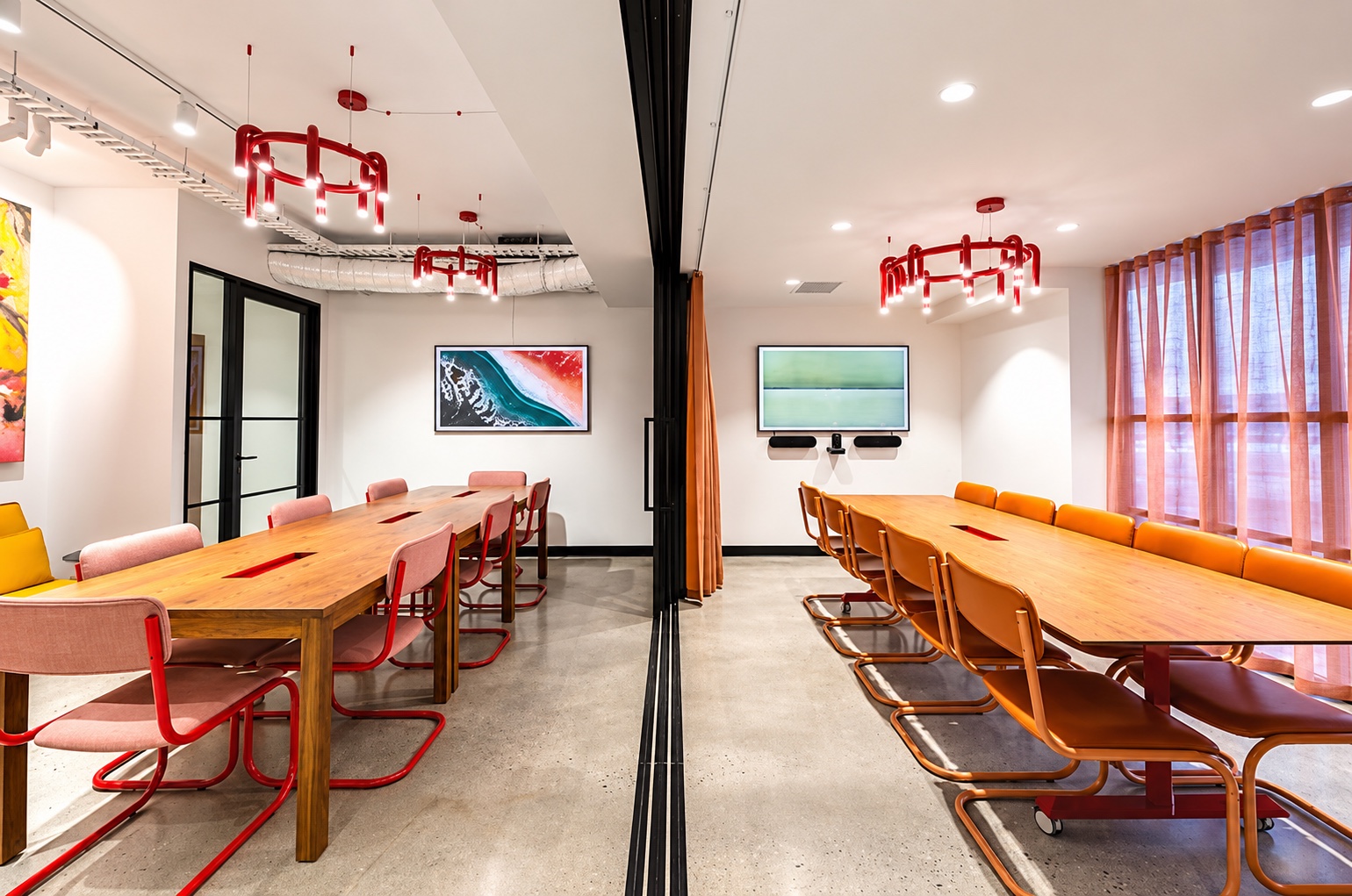 offsight. boardroom and workshop area in Subiaco with the glass partition open